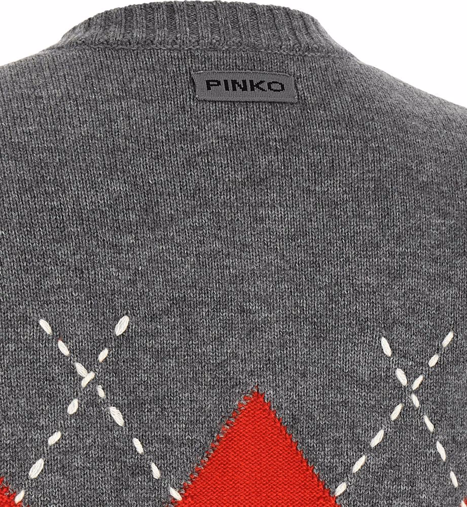 PINKO Gray Wool Cardigan