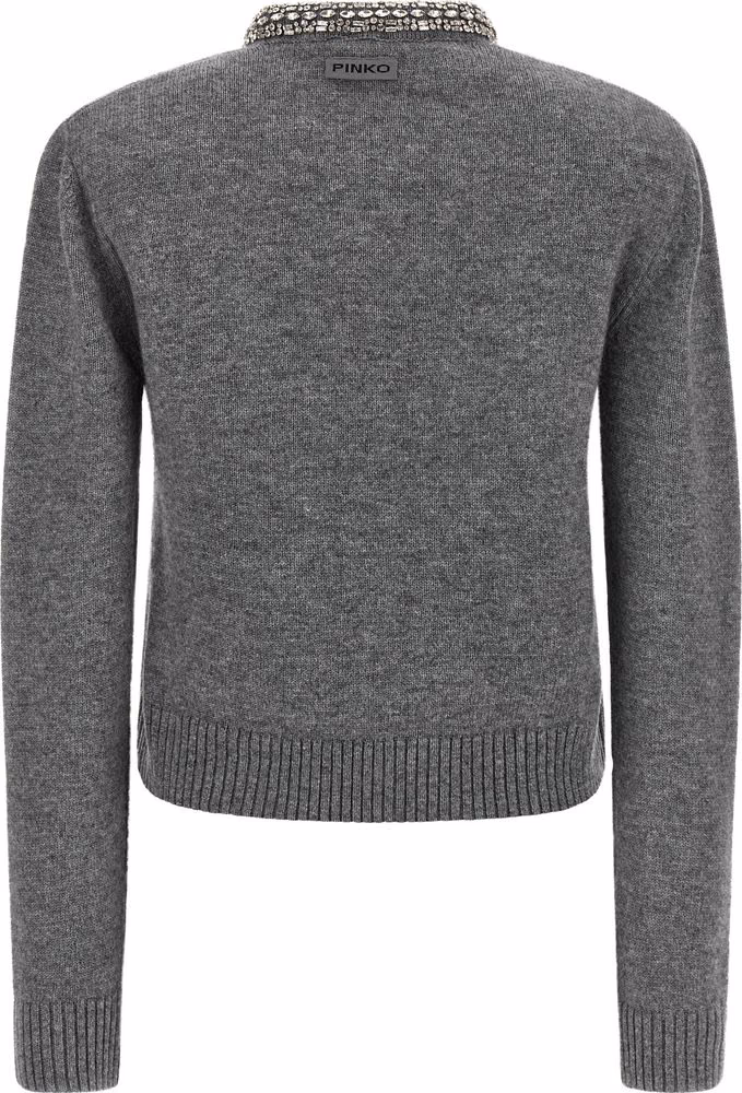 PINKO Gray Wool Cardigan