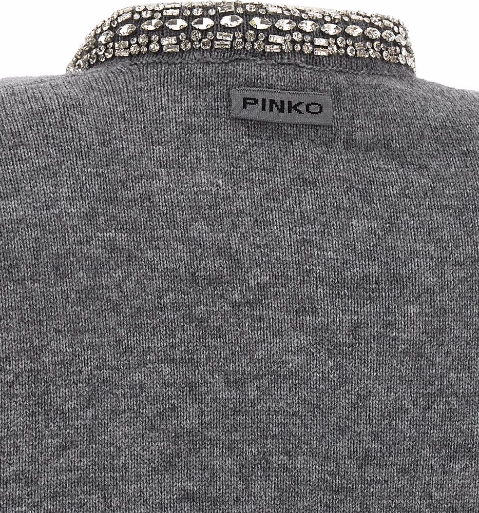 PINKO Gray Wool Cardigan