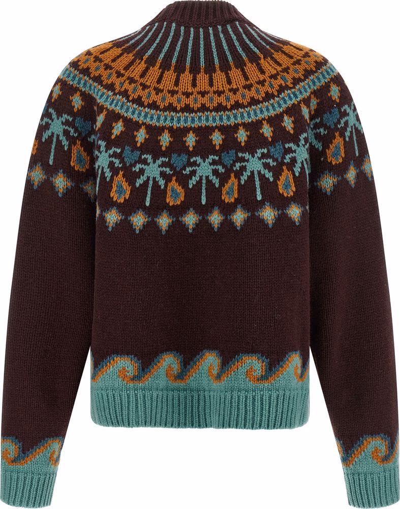 Alanui Brown Virgin Wool Cardigan