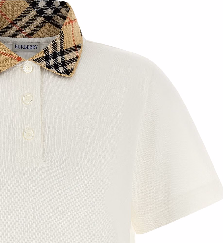 Burberry White Cotton Polo Shirt