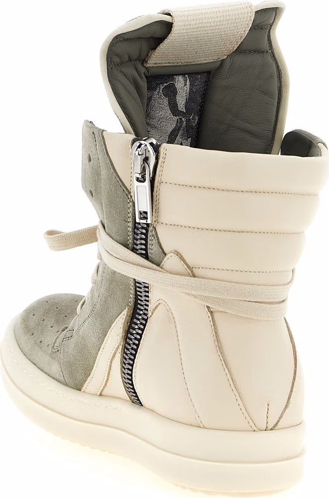 Rick Owens Bicolor Calfskin Athletic Sneakers