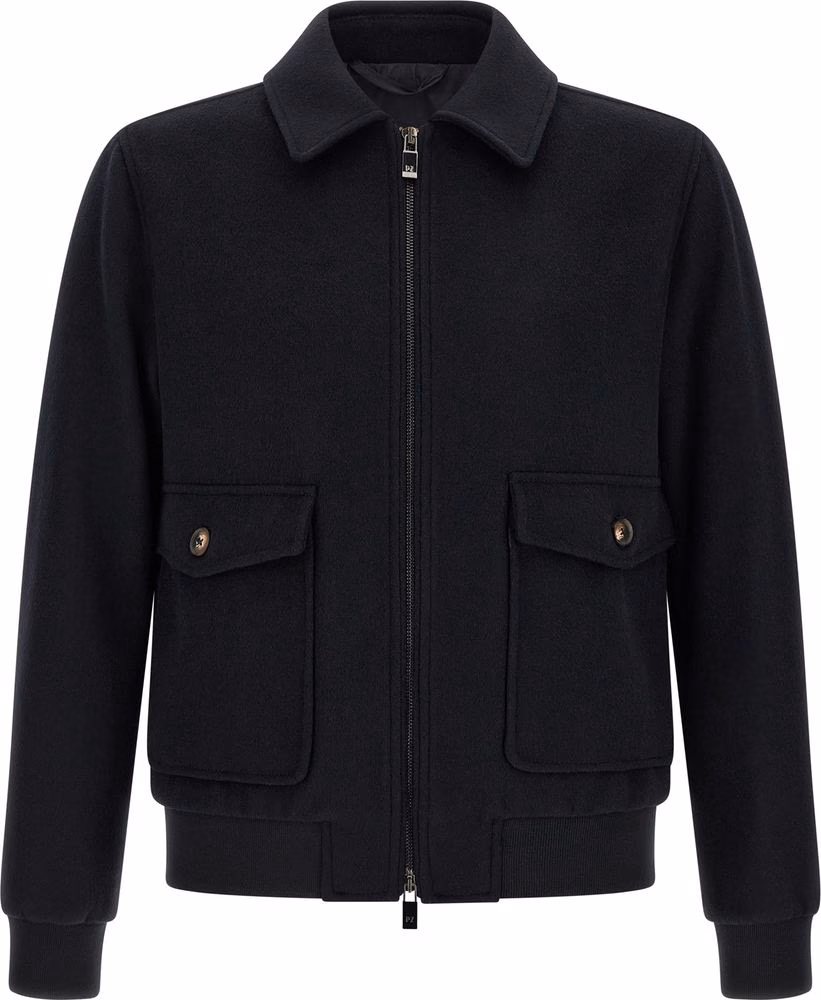 Pal Zileri Black Wool Bomber