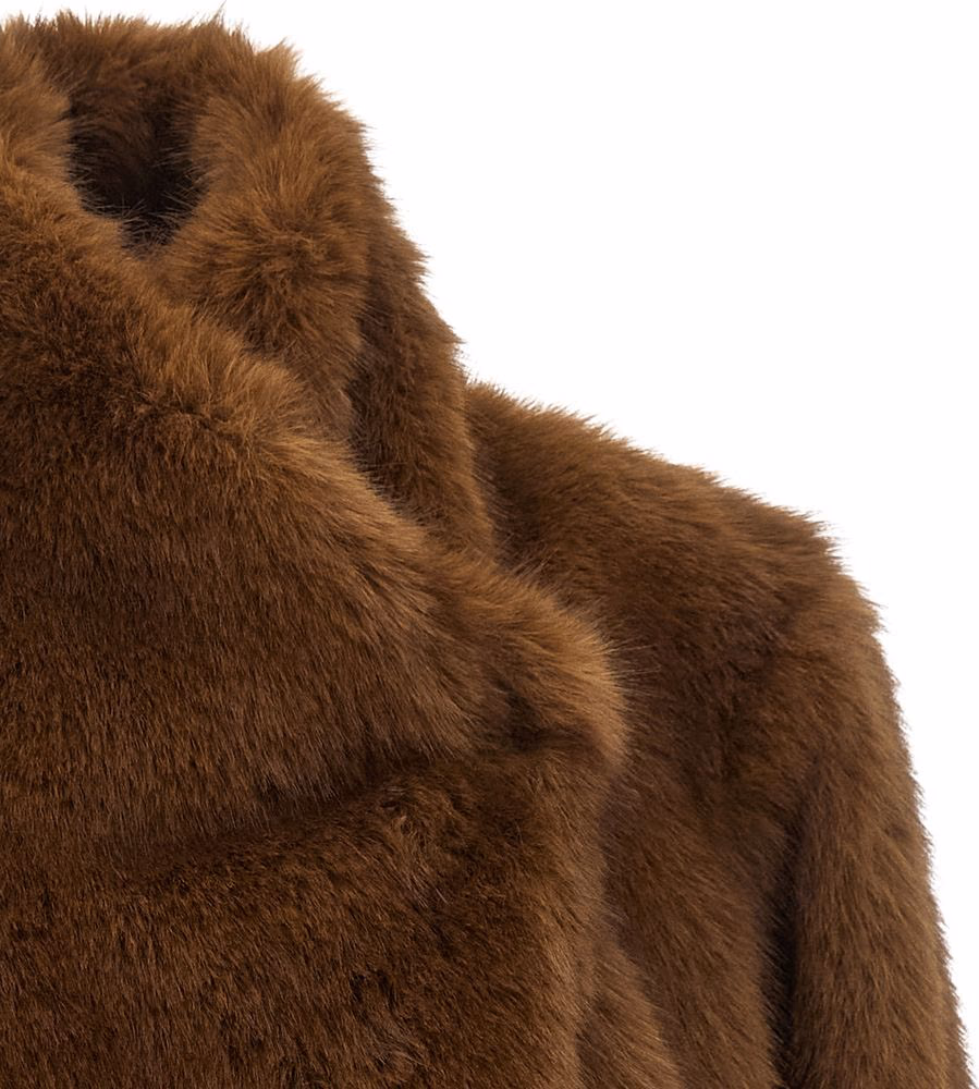 B&B COUTURE Brown Polyester Coat