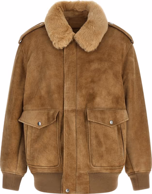 Beige Lamb Leather Bomber