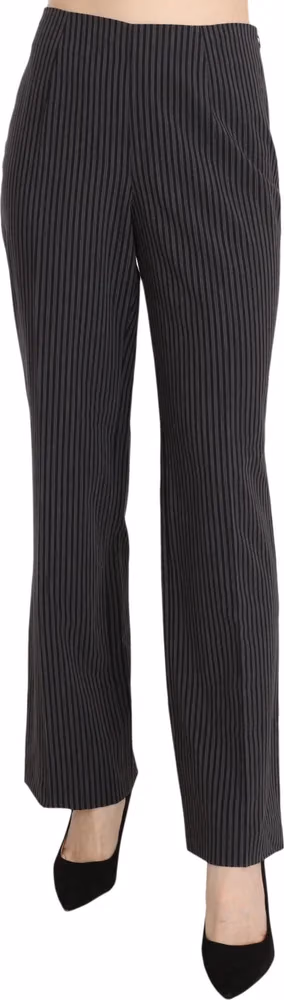 BENCIVENGA Black Striped Cotton Sretch Dress Trousers Pants