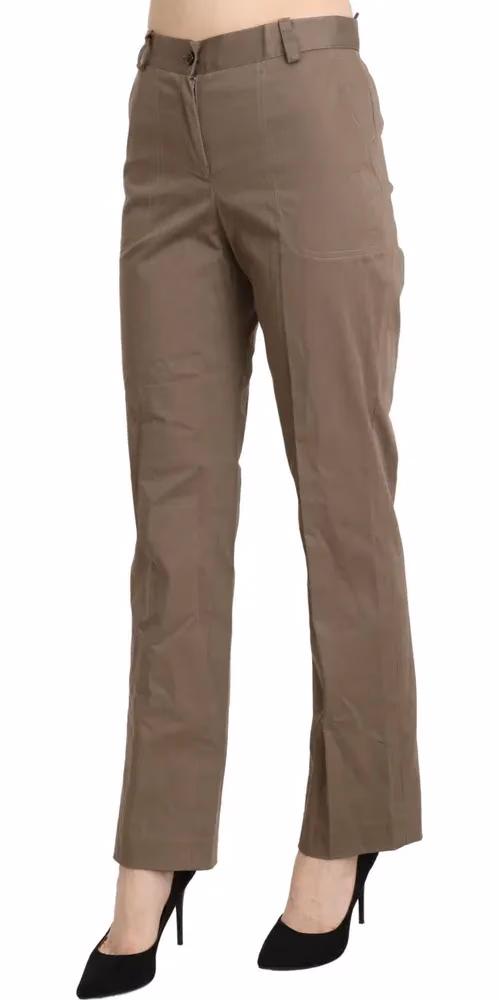 BENCIVENGA Brown High Waist Straight Dress Trouser Pants