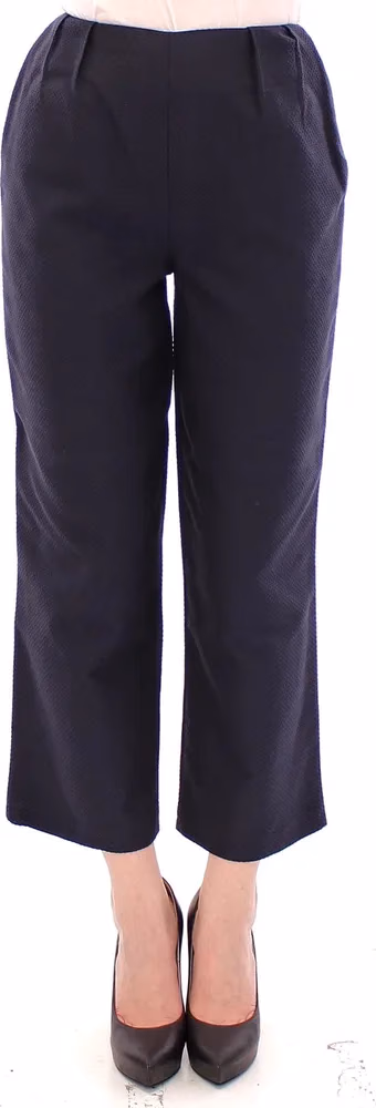Andrea Incontri Blue Cropped Cotton Pants