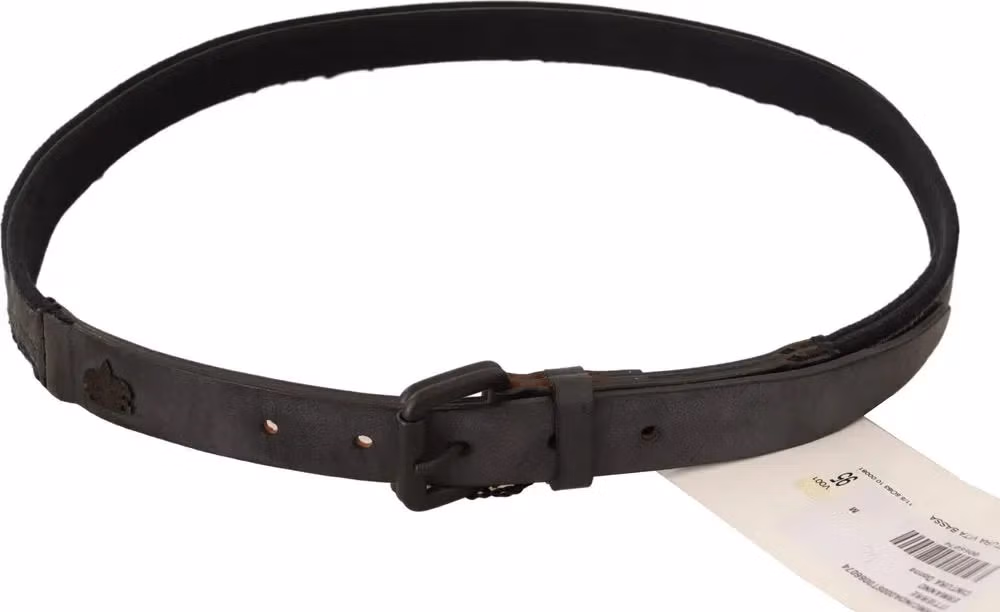 Ermanno Scervino Black Leather Logo Buckle Waist Women Belt