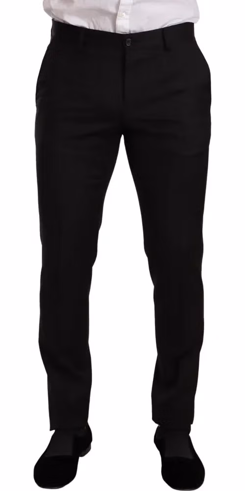 Dolce & Gabbana Dark Gray Check MARTINI SLIM FIT 2 Piece Suit