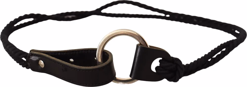 MILA SCHÖN Black Leather Slim Women Waistband Metal Buckle Belt