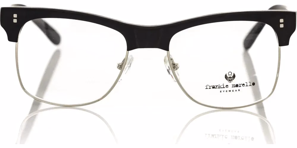 Frankie Morello Black Metallic Men's Eyeglass Frame