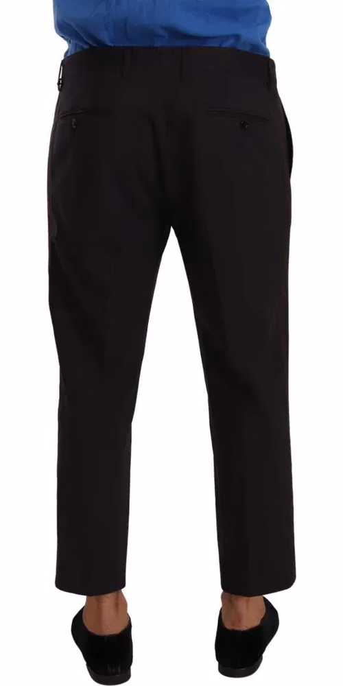 Dolce & Gabbana Gray Bordeaux Wool Trouser Dress Pants