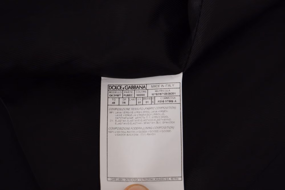 Dolce & Gabbana Black Jacket Vest 2 Piece MARTINI Blazer