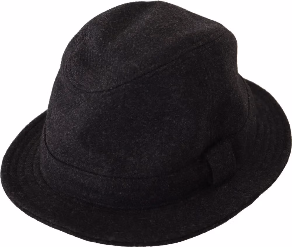 Dolce & Gabbana Gray Virgin Wool Logo Fedora Trilby Cappello Hat