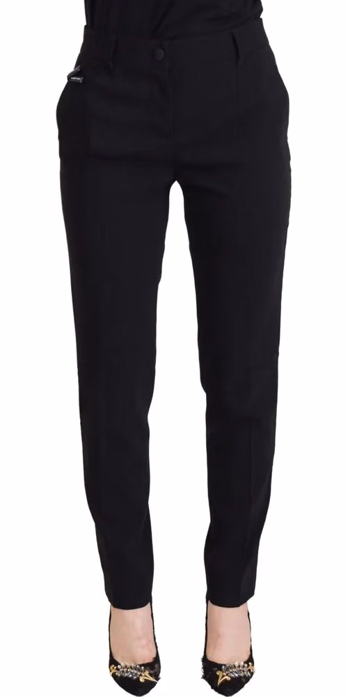 Dolce & Gabbana Black High Waist Women Pants