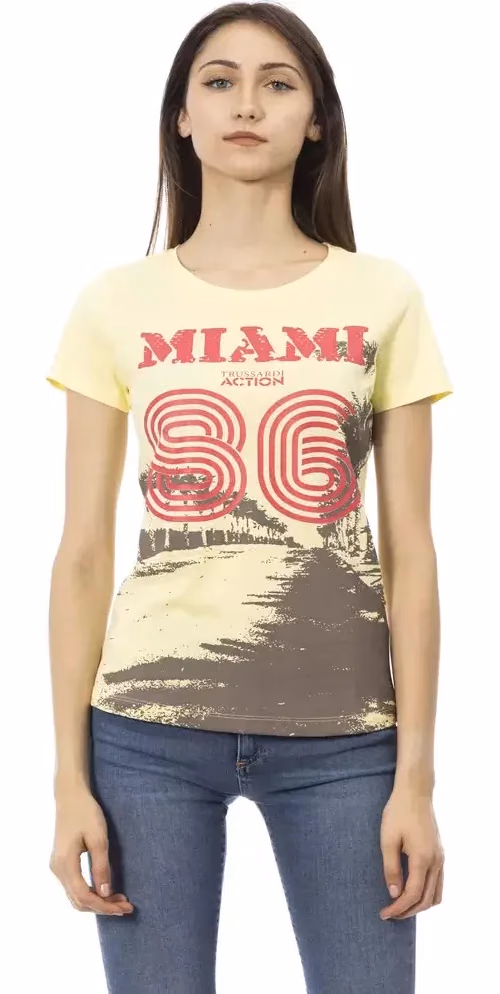 Trussardi Action Yellow Cotton Women T-Shirt