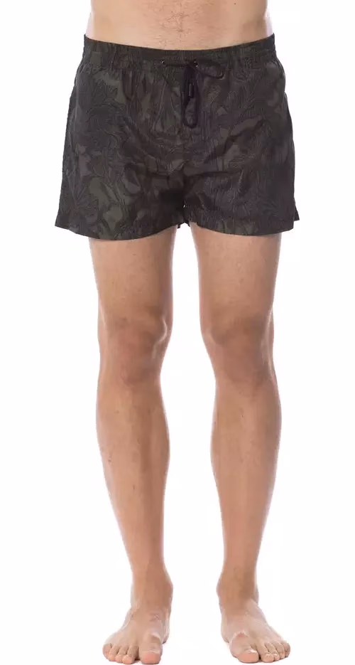 Roberto Cavalli Sport Army Polyester Men's Swimwear