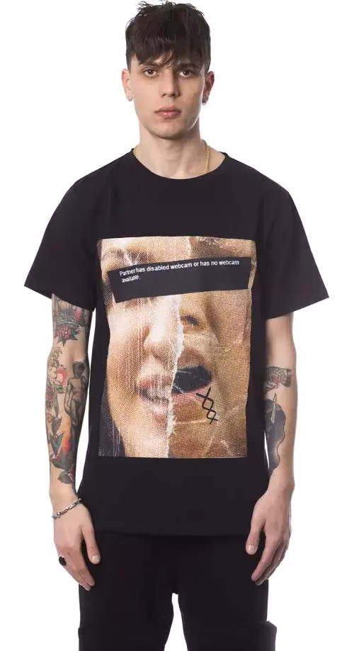 Nicolo Tonetto Black Cotton Men T-Shirt