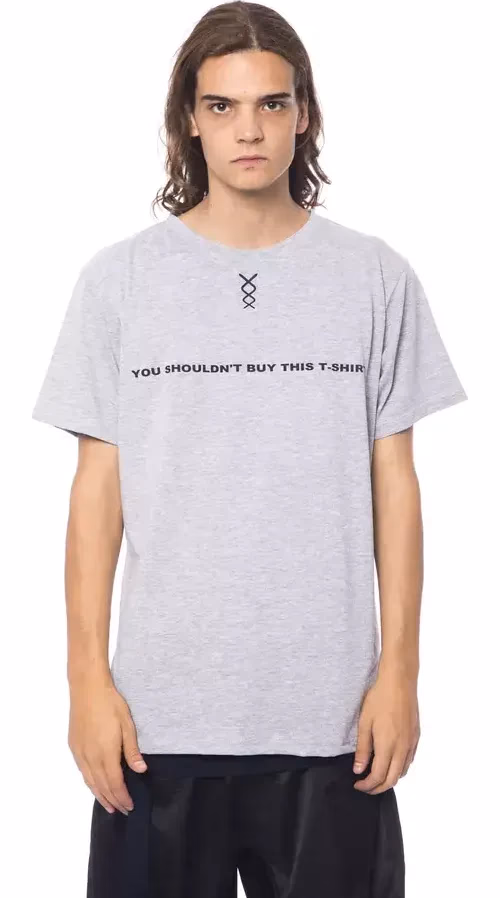 Nicolo Tonetto Gray Cotton Men T-Shirt