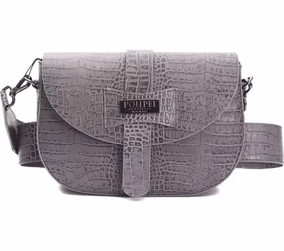 Pompei Donatella Gray Leather Women Crossbody Bag