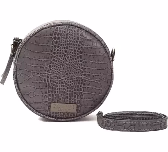 Pompei Donatella Gray Leather Women Crossbody Bag