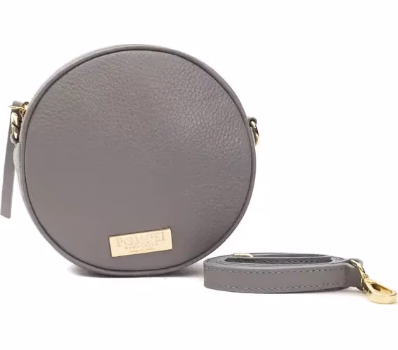 Pompei Donatella Gray Leather Women Crossbody Bag