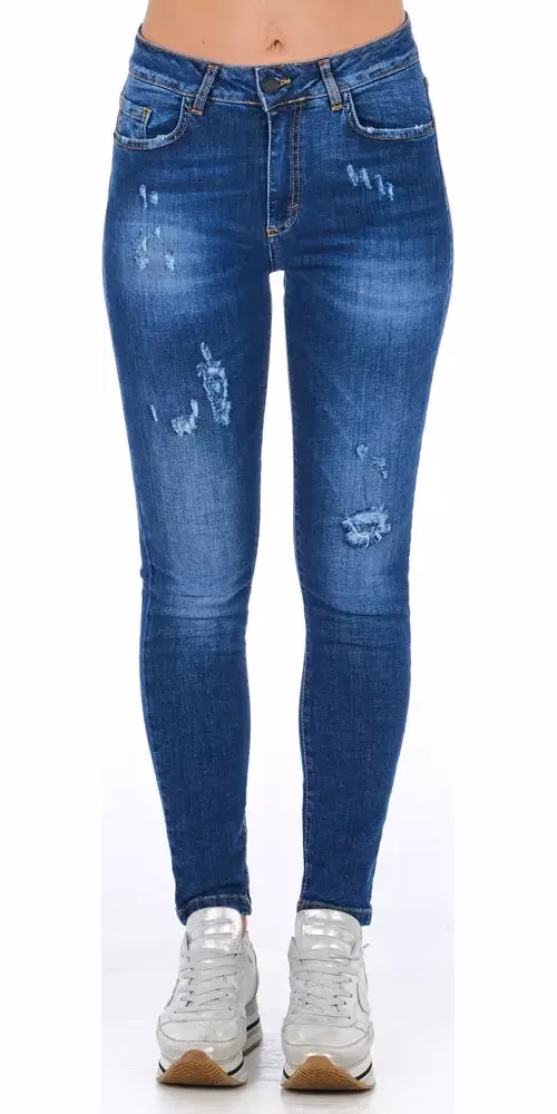 Frankie Morello Blue Other Fibres Women Jeans