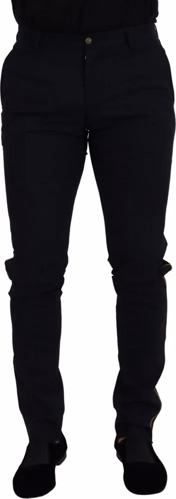 Dolce & Gabbana Black Wool Slim Formal Pants