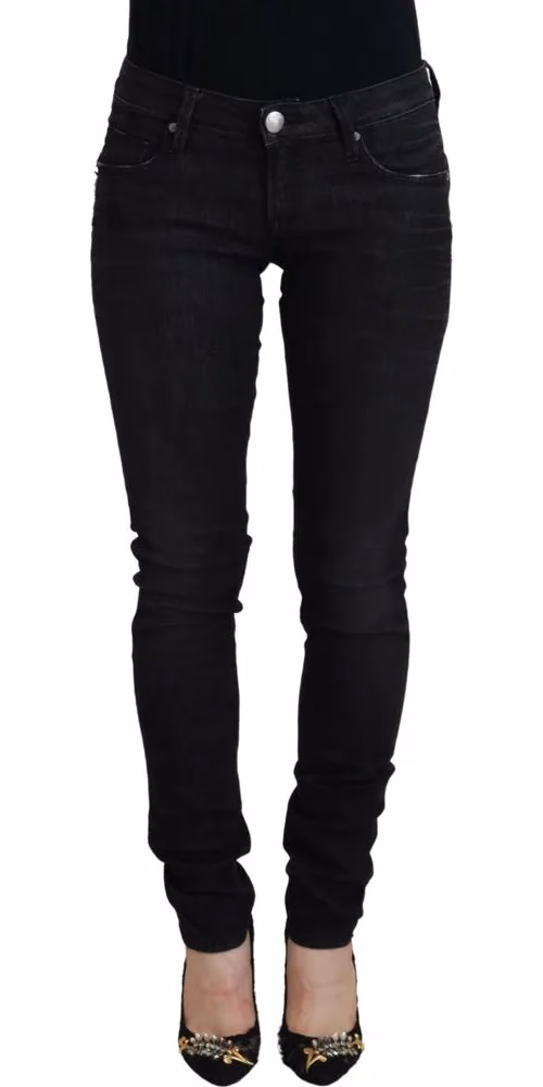 Acht Black Cotton Slim Fit Women Casual Denim Jeans