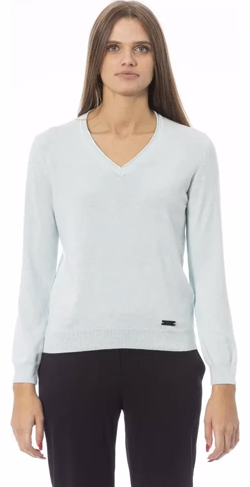 Baldinini Trend Light Blue Cashmere Women Sweater