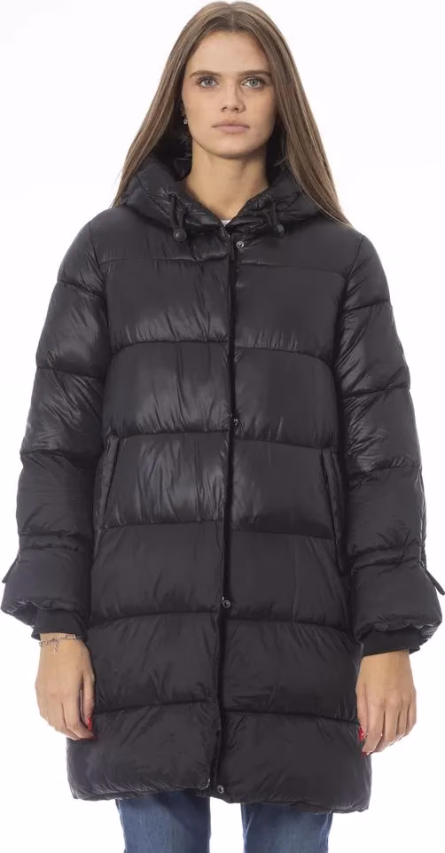 Baldinini Trend Black Nylon Jacket Coat