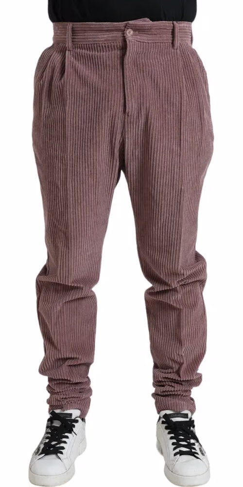 Dolce & Gabbana Purple Corduroy Cotton Stretch Skinny Pants