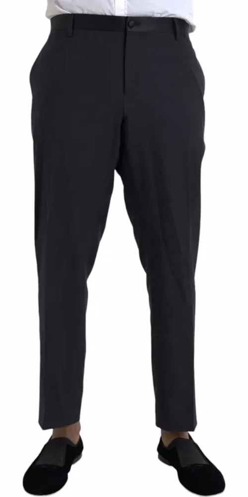 Dolce & Gabbana Blue Wool Men Skinny Dress Pants