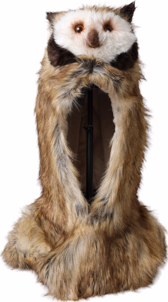 Dolce & Gabbana Brown Owl Faux Fur Whole Head Cap Hat