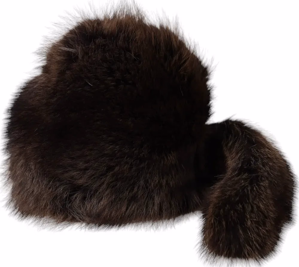 Dolce & Gabbana Women Brown Raccoon Fur Bucket Hat