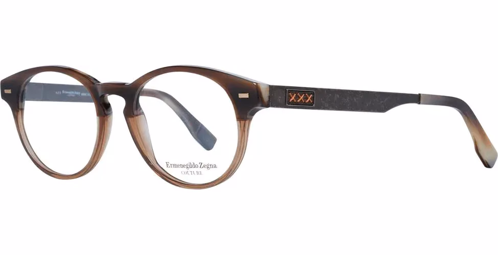 Ermenegildo Zegna Brown Plastic Glasses (Frames)