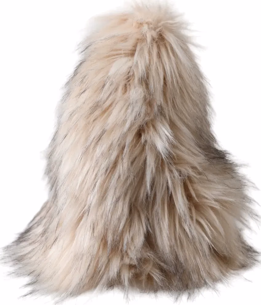 Dolce & Gabbana Beige Acrylic Fur Women Bucket Hat