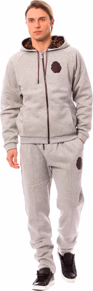 Billionaire Italian Couture Gray Cotton Hooded Sweatsuit
