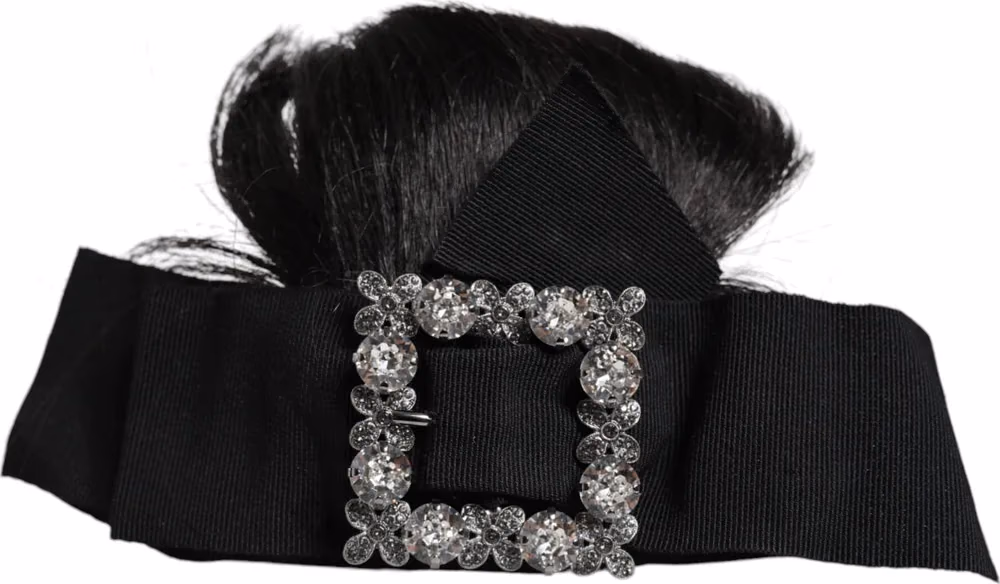 Dolce & Gabbana Black Hair Parrucchiera Crystal Headband Diadem