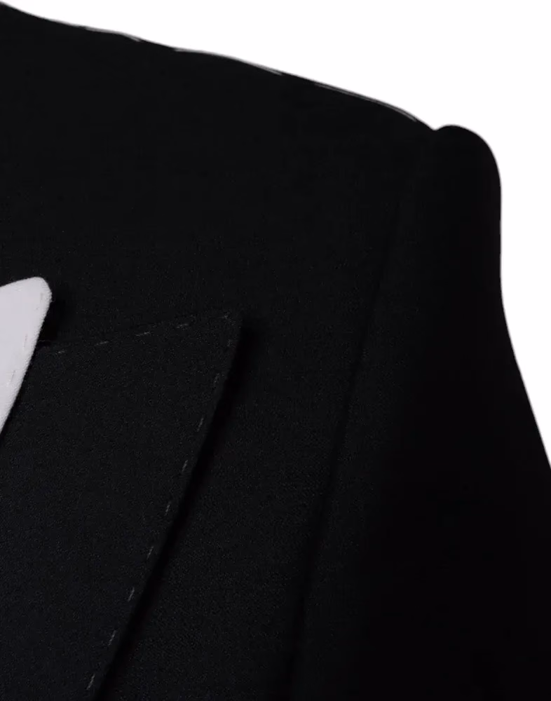 Dolce & Gabbana Dark Gray White Single Breasted Dress Blazer