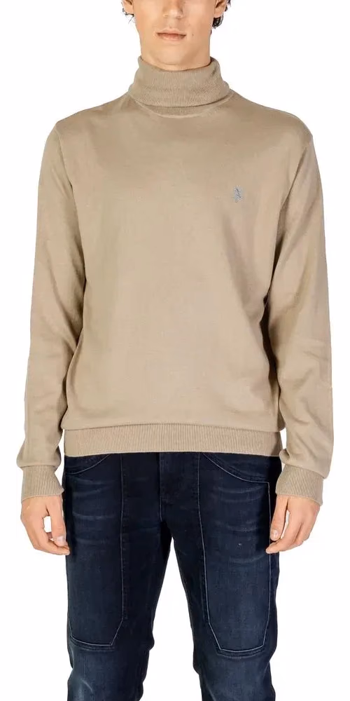 U.S. POLO ASSN. Beige Cotton Turtleneck