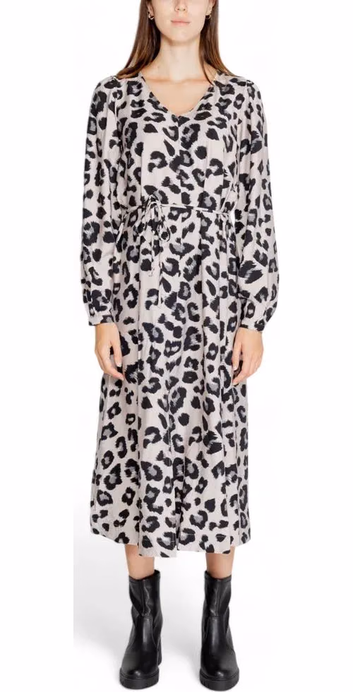 Jacqueline De Yong Gray Viscose Long Dress