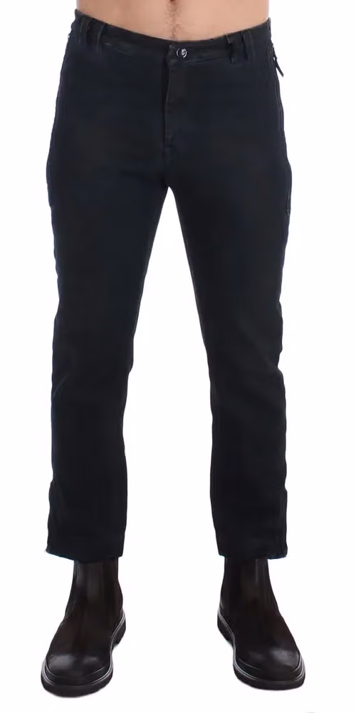 Costume National Blue Cotton Slim Pants Denim Jeans