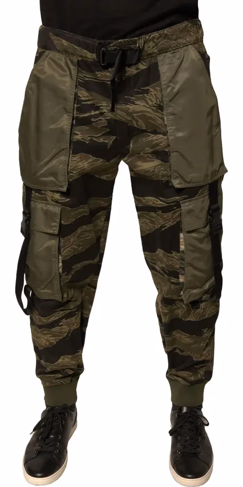 Dolce & Gabbana Green Cotton Jogger Cargo Pants