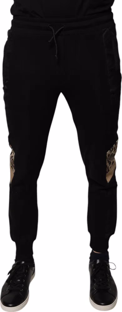 Dolce & Gabbana Black Leopard Slim Fit Jogger Pants