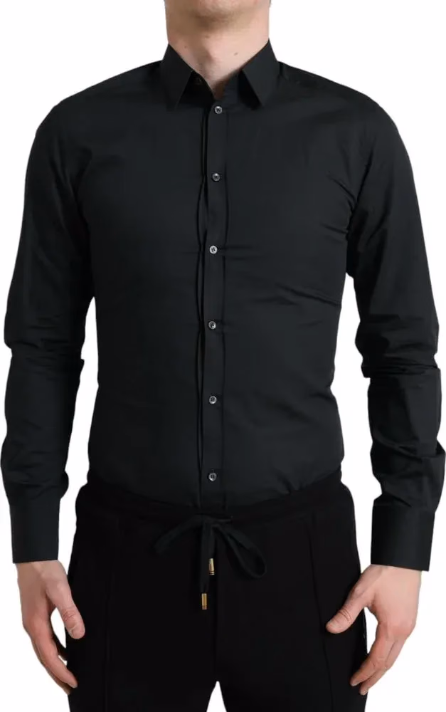 Dolce & Gabbana Black Cotton Dress Shirt