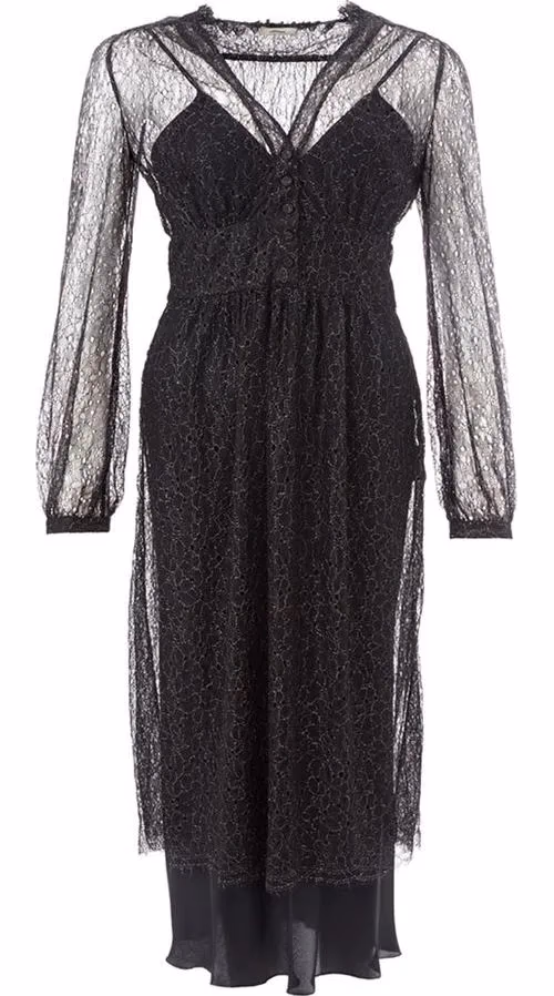 Lardini Black Nylon Casual Dress