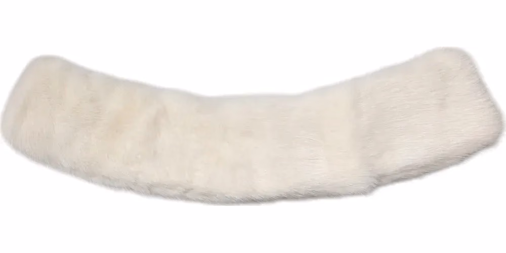 Dolce & Gabbana White Mink Fur Collar Women Neck Wrap Scarf