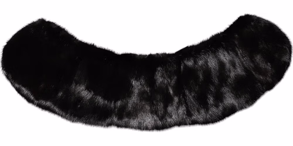 Dolce & Gabbana Black Fur Shawl Neck Wrap Cover Collar Scarf